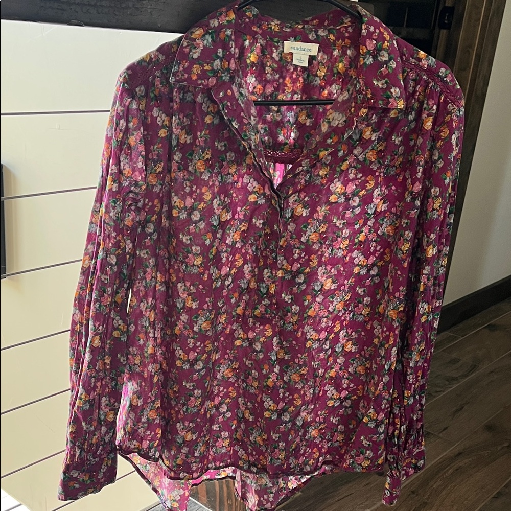 Sundance Floral Blouse - Deep Magenta